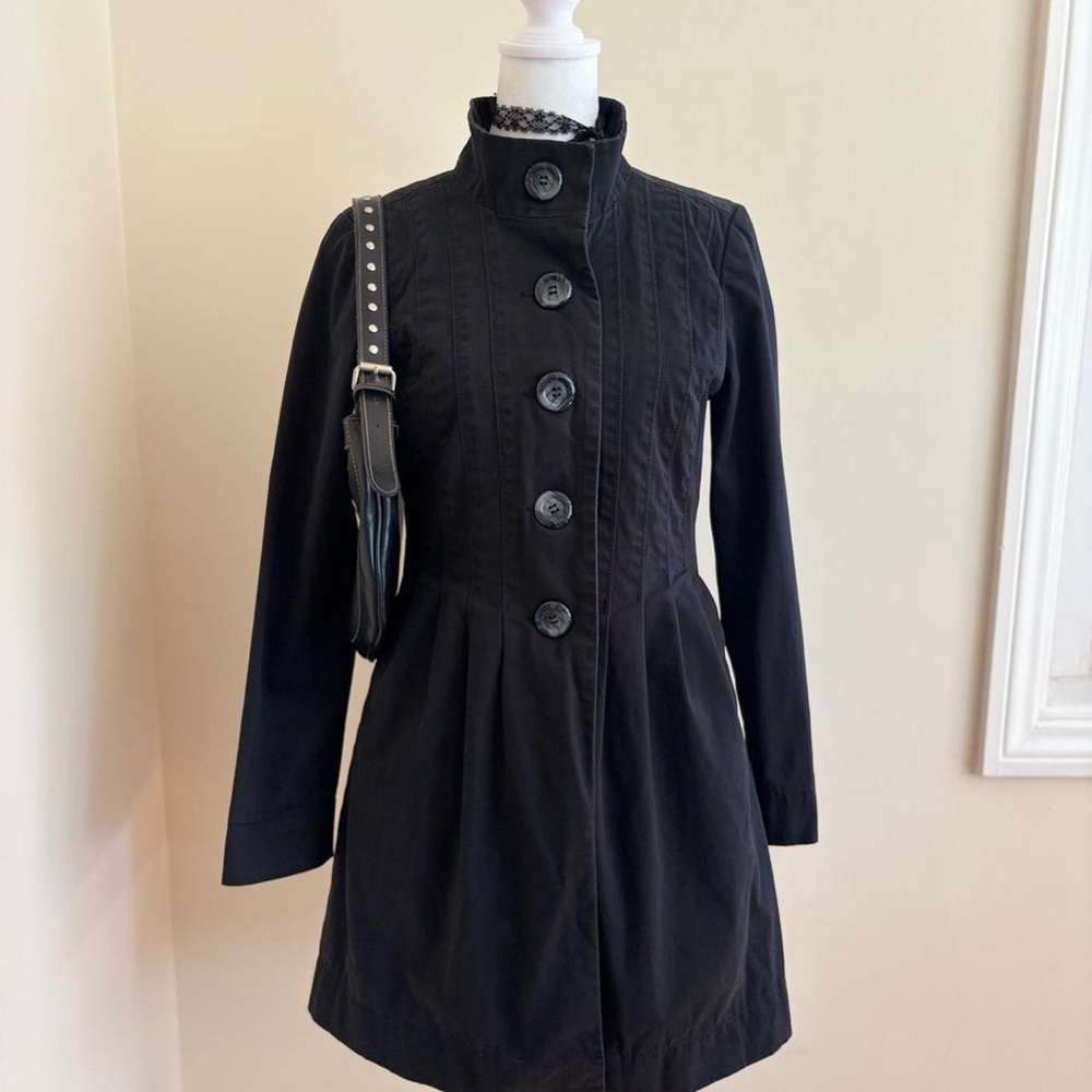 Vintage Y2K DKNY black gothic babydoll coat jacket dystopian grunge lolita XS